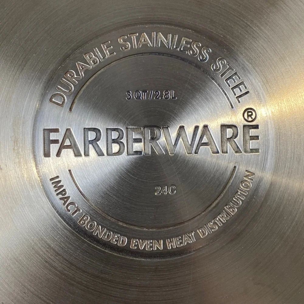 Farberware 3 Qt Stainless Steel Saucepan Steamer Insert Lid 24C Impact Bonded